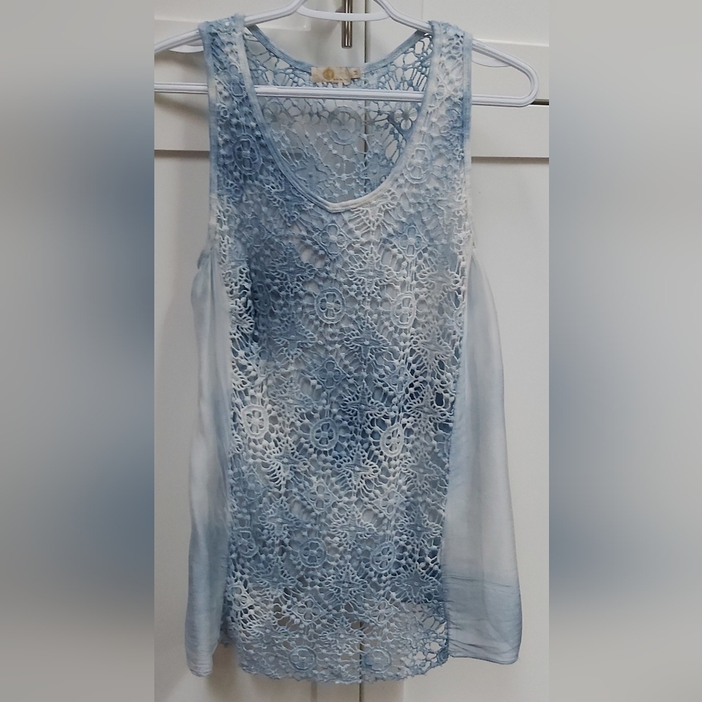 M Made in Italy silk crochet top